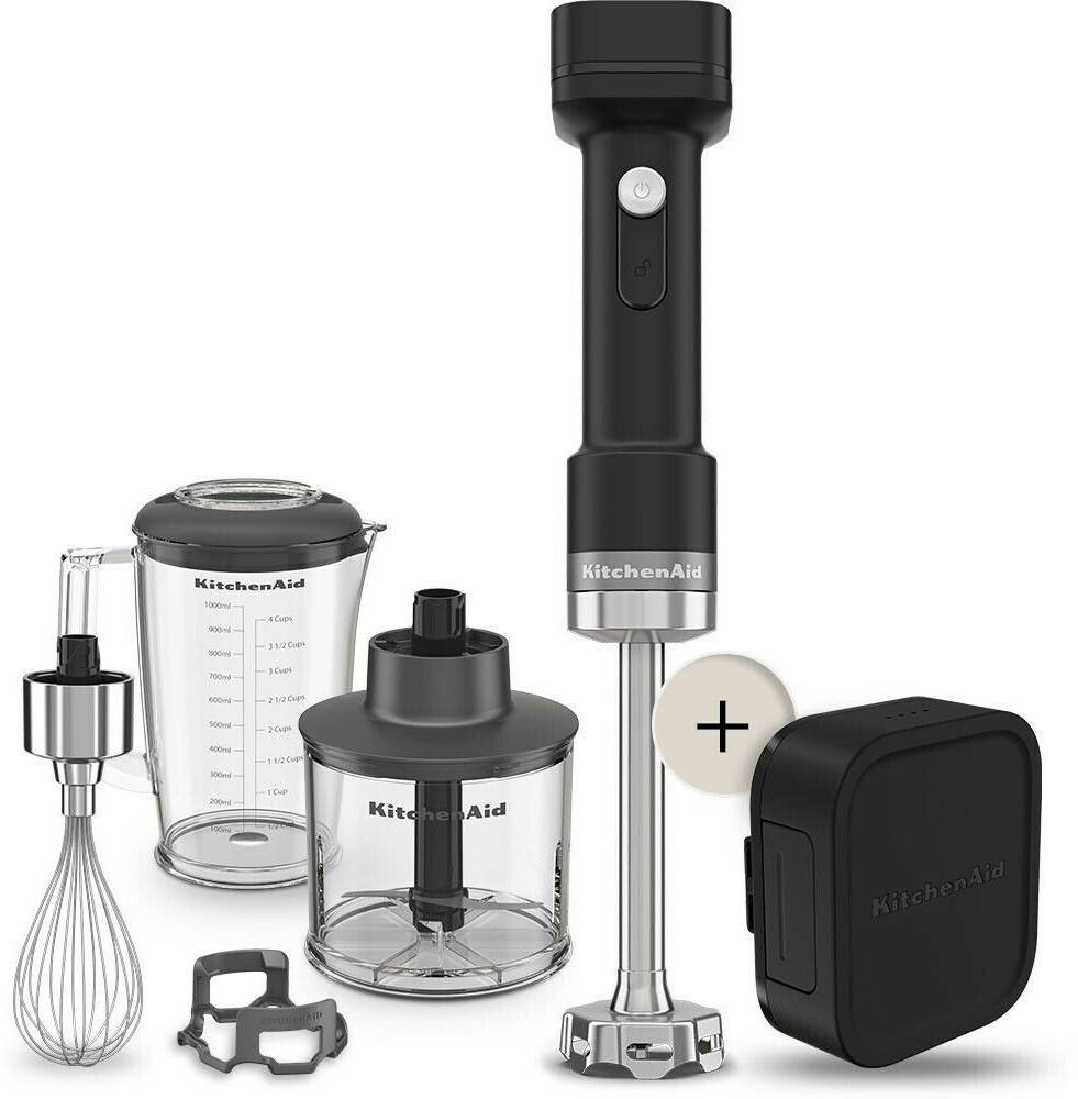 Küchengeräte KitchenAid Go Cordless Stabmixer mit Zubehör mit Akku Matt Schwarz