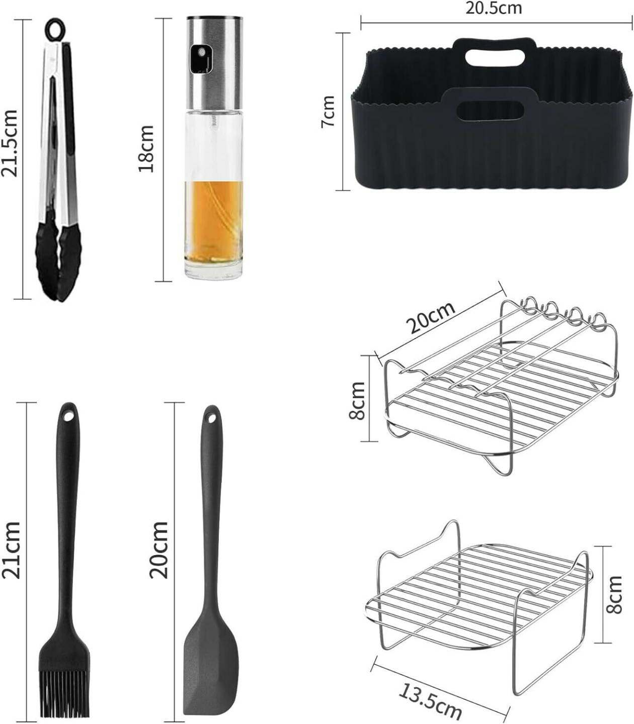 Ankway Heißluftfritteuse Zubehör8 teile (Airfryer Zubehör für Ninja Foodi Dual AF500EU, AF400EU, AF300EU Silikonform Küchengeräte