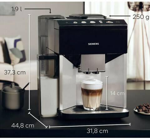 Siemens EQ.500 integralTQ513D01 Klavierlack schwarz Daylight silver Kaffeezubereitung