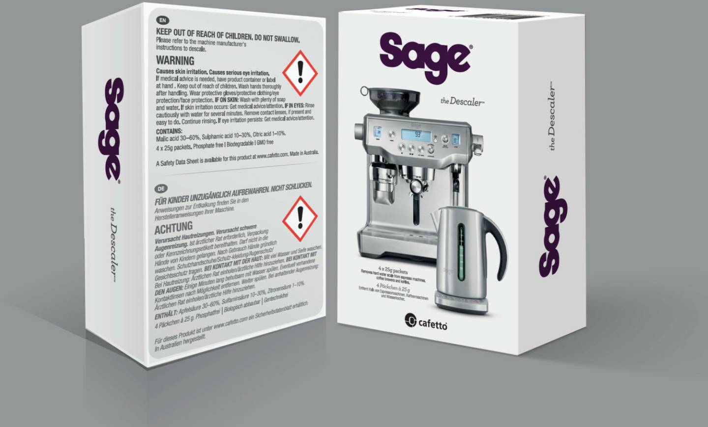 Kaffeezubereitung Sage SES007 Entkalker 4 x 25 g